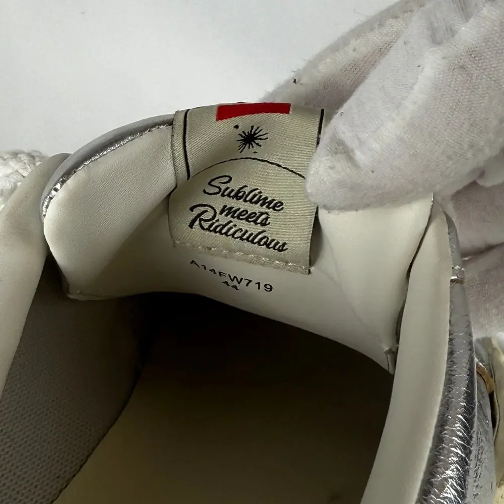 Maison Mihara Yasuhiro Herbie OG Sole Metallic Leather Sneakers Silver 44